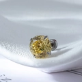 Four-prong titanium steel screw stud earring with brilliant round yellow zircon stone - 6mm Zircon (Single) / Goose Yellow