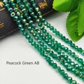 Perline di vetro sfaccettate verde pavone AB per la creazione di gioielli fai-da-te - Verde Pavone AB / No.4 Perla Piatta