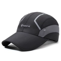 Gorra deportiva negra de secado rápido con paneles de malla gris y bordado sdsrul - Negro