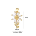 Golden rose pendant with sparkling crystals, 2.3cm height and 1.8cm width size detail - D9026JB Flower
