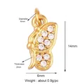 Golden butterfly jewelry pendant with white cubic zirconia stones and 14mm height - Shining Butterfly-Gold