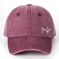 Casquette de baseball de golf bordeaux délavé vintage avec sangle réglable et broderie - Taille unique / Bordeaux