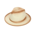 Cappello Panama in paglia con sfumatura beige e tesa piatta larga alla moda - Taglia unica / Beige Caffè Chiaro