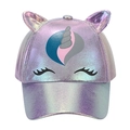 Schillernde Einhorn-Baseballkappe für Mädchen mit holografischem lila Finish - Glänzendes Einhorn - Lila