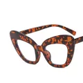 Oversized cat-eye blue light blocking glasses with red tortoise pattern frames - Red Tortoise Floral