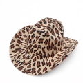 Vue de dessus montrant les détails de l'imprimé léopard sur le bord d'un chapeau de cowboy - M (56-58cm) / Imprimé léopard