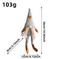 Gray knitted Christmas gnome plush doll with brown heart and long beard decoration - Grey Female