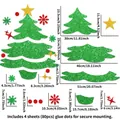 Set adesivi murali albero di Natale glitterati con 80 punti adesivi decorativi - Stile Albero di Natale (Include 80 Punti di Colla)