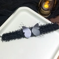 Gothic Beinschlaufen-Accessoire aus schwarzer Spitze mit Schmetterling für Halloween - 2# Schmetterling Spitze Klapparmband