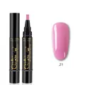 3-in-1 glitter nail polish gel pen in soft pink shade 21 with a glossy salon finish - Q-21 Pink