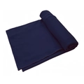 Close-up of dark blue milk silk headscarf showing soft texture and fine edge stitching - Navy Blue