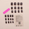 Kit unghie finte marrone scuro 24 pezzi con mini lima e adesivi per applicazione - Marrone Scuro (XL-40-94)
