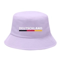Lavender bucket hat with German flag stripes and Deutschland printed text design - M / 6# Germany Stripes - Purple
