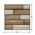 3D wood grain self-adhesive wallpaper tile in mixed brown and beige, 30x30cm size - 505-Brown Wood Grain