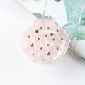 Pinza para el pelo rosa en forma de concha con strass y acabado de resina moderno - Rosa