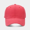 Front view of solid red hard-top baseball cap with structured panels and curved brim - Adjustable / Watermelon red
