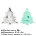 Christmas tree silicone mold with Merry text and star for DIY resin crafts 9x9.5cm - Style 5-Merry Xmas Tree / Gray