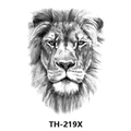 Waterproof temporary tattoo featuring a black and white sketch of a lion head, model TH-219X - Th-219 / 210*148mm
