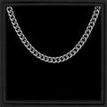 Silver stainless steel Cuban chain necklace with gift card and black presentation box - To My Brother-Silver Cuban Chain