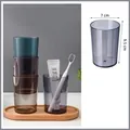 Minimalist translucent purple plastic mouthwash cup for bathroom storage and travel - 270ML / Gray