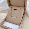 Silver Goddess pendant necklace in titanium steel displayed in a luxury jewelry box - Steel Color (P114 Steel)