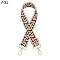 Close-up of geometric pattern strap with golden lobster clasp and adjustable buckle - V-21 Coffee Brown Dots