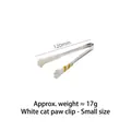 Pinza per alimenti a zampa di gatto bianca, piccola, manico in acciaio e punta silicone - Piccolo / Bianco