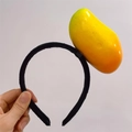 Funny black headband with large realistic faux mango fruit for creative photography - Mango