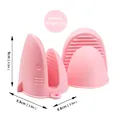 Manoplas de silicona rosa con forma de tiburón resistentes al calor y con agarre antideslizante - Pequeño / Rosa