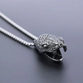 Vintage stainless steel snake head pendant necklace for men with realistic metal scales - Steel Color Without Chain (B1506)