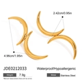 Waterdichte gouden roestvrijstalen maan oorknopjes van 4,96cm voor vrouwen - Sikkel Geometrische Stijl (JDE0212033) / Goud