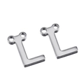 Lot de 2 breloques lettre L en acier inoxydable argenté 18k pour bijoux DIY - Couleur Acier-Lettre L / Ensemble de 20 Pièces
