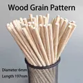 Eco-friendly 6mm x 197mm paper straws with realistic bamboo wood grain pattern - Wood Grain