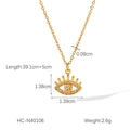 Detaillierte Größenmessung der 18K vergoldeten Evil Eye Anhänger Halskette für Damen - Goldenes Evil Eye Anhänger (HC-N40106)
