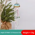 Sky blue jellyfish Christmas tree ornament with golden trim and iridescent tassels - Model 15-Sky Blue Tassel Jellyfish