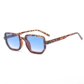 Gafas de sol retro cuadradas con montura de carey y lentes de degradado azul para verano - Montura Carey Lente Azul Degradado