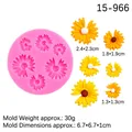 Molde de silicona rosa para decoración de pasteles con margaritas y girasoles para DIY - Estilo Margarita (15-966 Rosa)