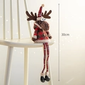 30cm Christmas plush reindeer doll wearing red plaid holiday outfit with long legs - Little Reindeer Sister
