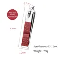Premium stainless steel nail clipper in red finish with stylish white dotted pattern - Small Slant Mouth Nail Clipper / Dotted Red