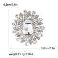 Vintage gold-tone alloy crystal brooch with dimensions 6.2cm x 5.8cm and 33.1g weight - Gold