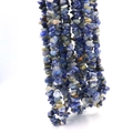 Strand of natural blue and white crushed stone beads for DIY jewelry making and bracelets - Blue Spot Stone approx 80cm