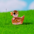 Miniature orange glitter resin duck figurine with 1.6cm height and 1.8cm length - No. 11 Red