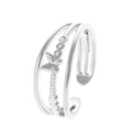 Triple Layer Butterfly (White K 4852) Silver