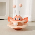 Giocattolo per gatti a forma di granchio rosa con antenne mobili e palla interattiva - Rosa