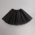 Flat lay of a layered black tulle tutu skirt with elastic waistband and A-line shape - Black / Length 40cm