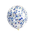 12-inch clear balloon with blue and silver confetti sparkles for party decoration - Mixed Blue Confetti