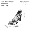 Élégant grand soulier en cristal de verre pour cadeau de Saint-Valentin et mariage - Grand / Transparent