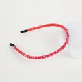 Elegant thin red beaded headband with double-row sparkling crystals for women - Double-Row Crystal Red