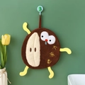 Cartoon pear shaped brown coral velvet hand towel with high water absorption design - Frozen Pear