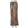 Detail des Leopard-Mesh-Rocks mit Mustertextur und elastischem Bund für Damen - S / Leopardenmuster
